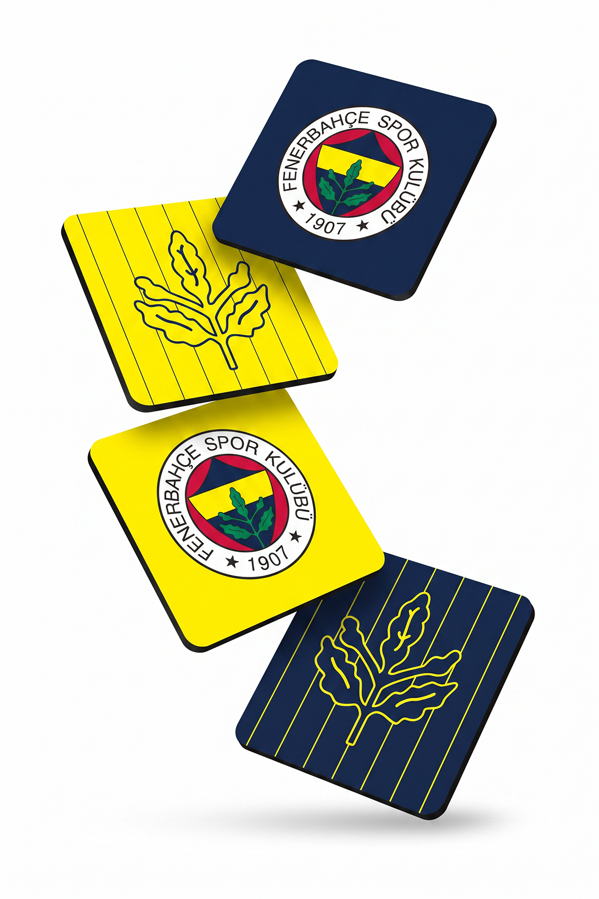 Fenerbahçe Sarı Lacivert Palamut Ahşap Bardak Altlığı