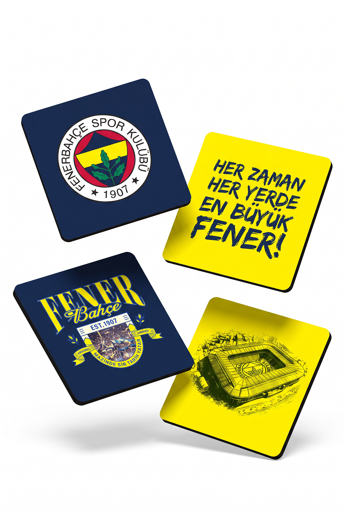 Fenerbahçe Stadyum Slogan Ahşap Bardak Altlığı