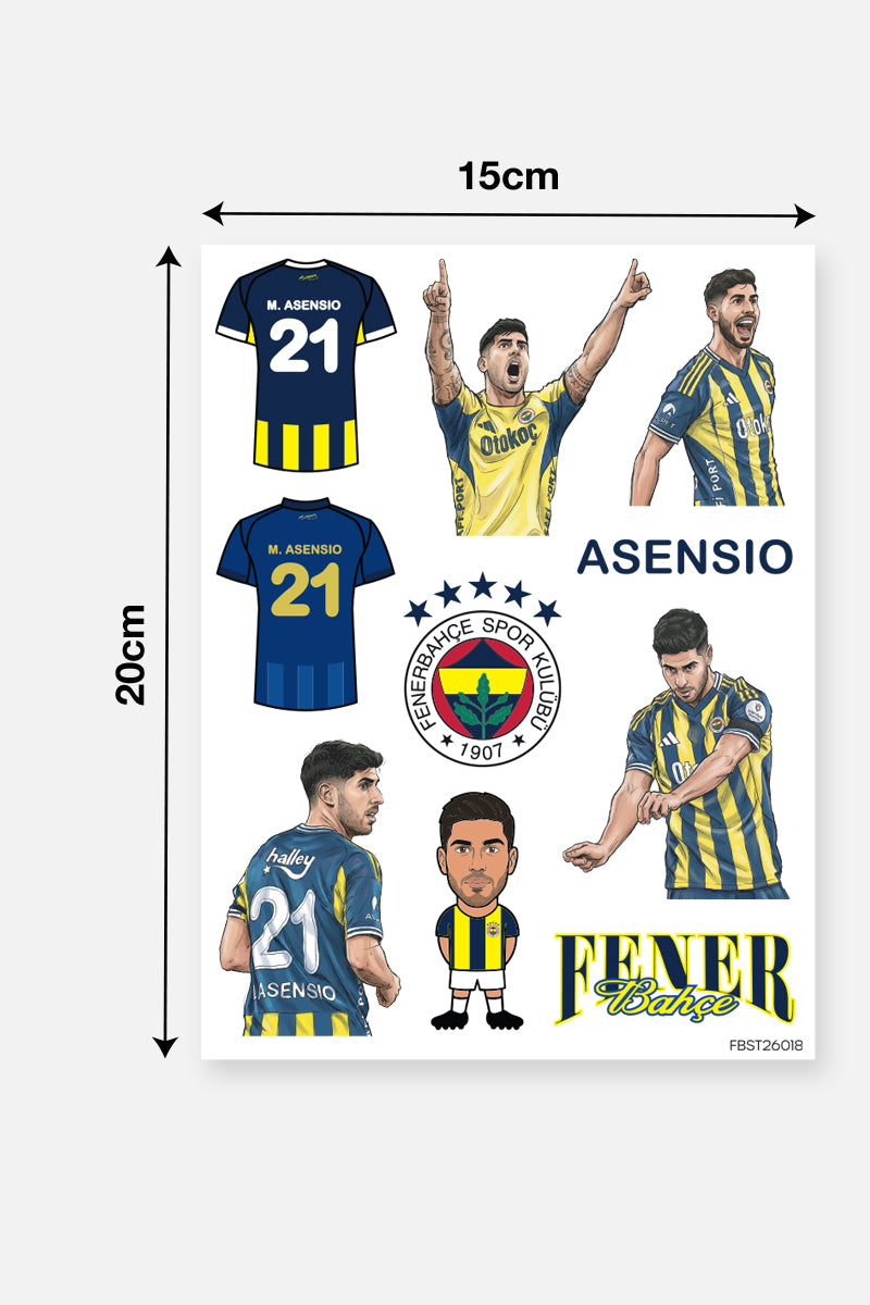 Fenerbahçe Sticker Seti Asensio - Lisanslı Orijinal