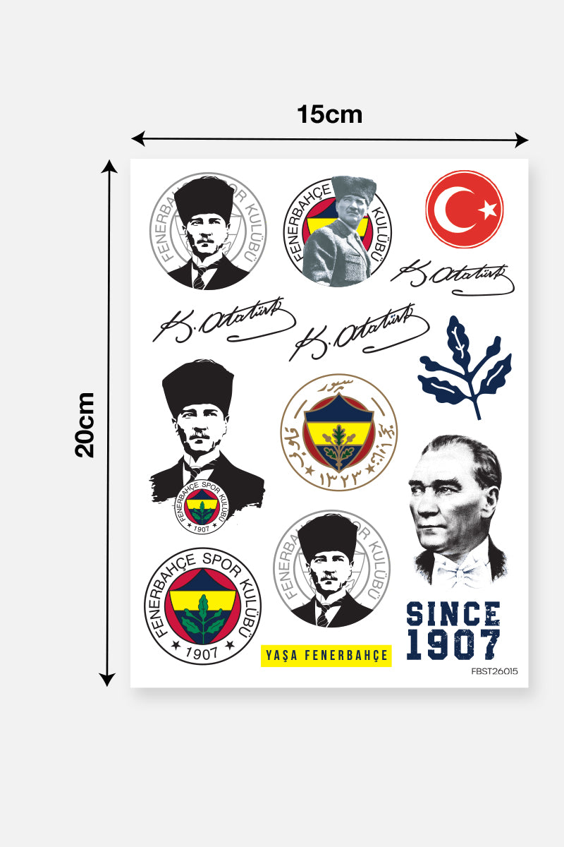 Fenerbahçe Sticker Seti Atatürk - Lisanslı Orijinal