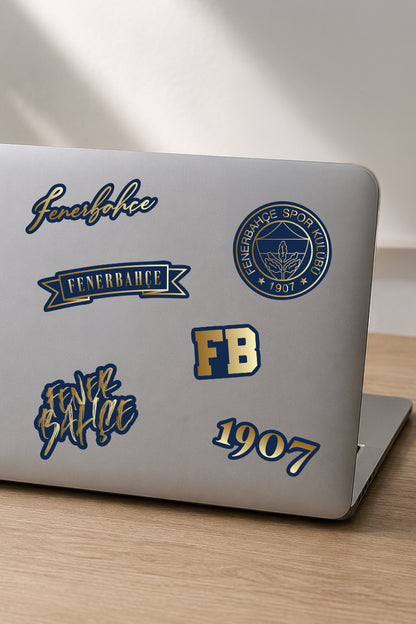 Fenerbahçe Sticker Seti Lacivert Gold - Lisanslı Orijinal