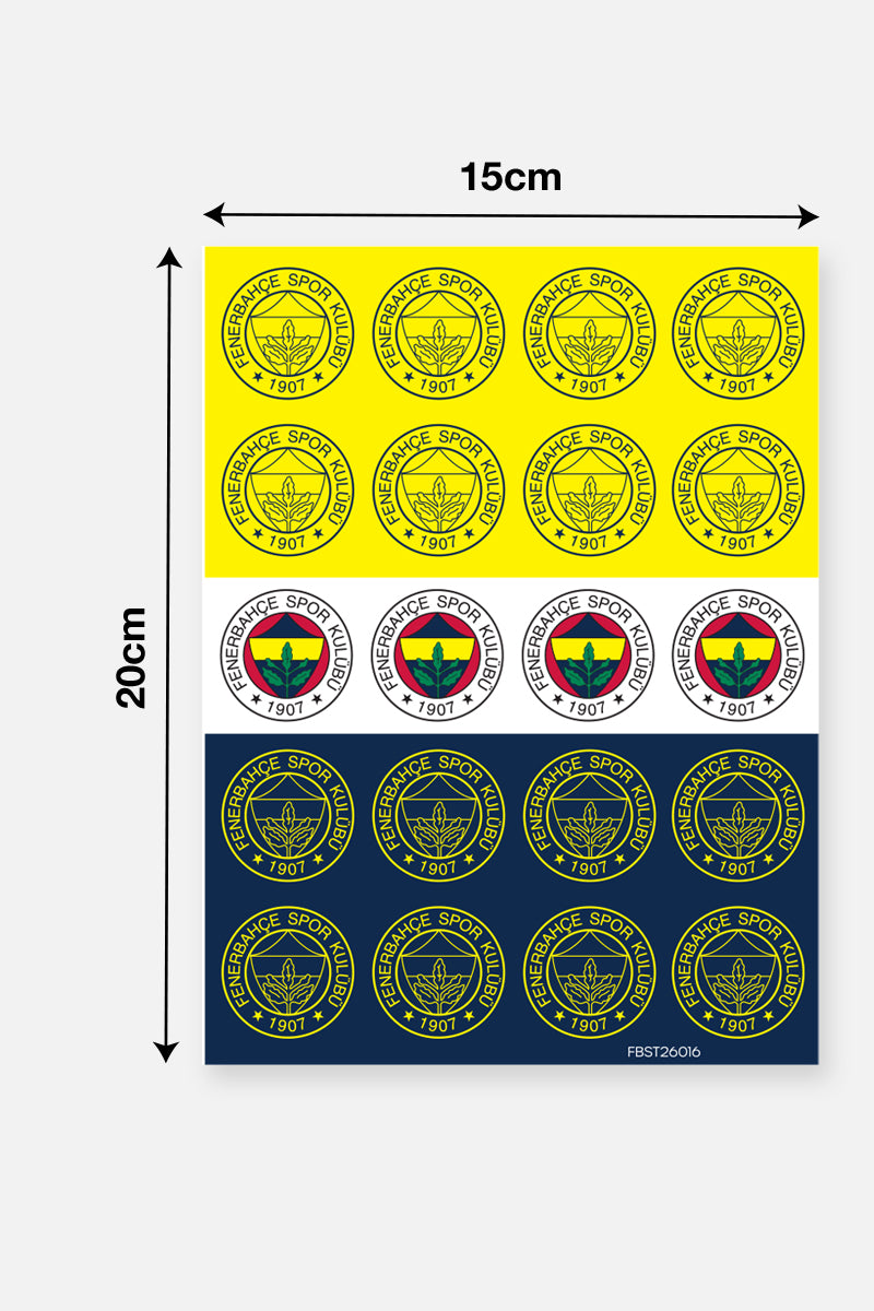 Fenerbahçe Sticker Seti Sarı Lacivert Arma - Lisanslı Orijinal