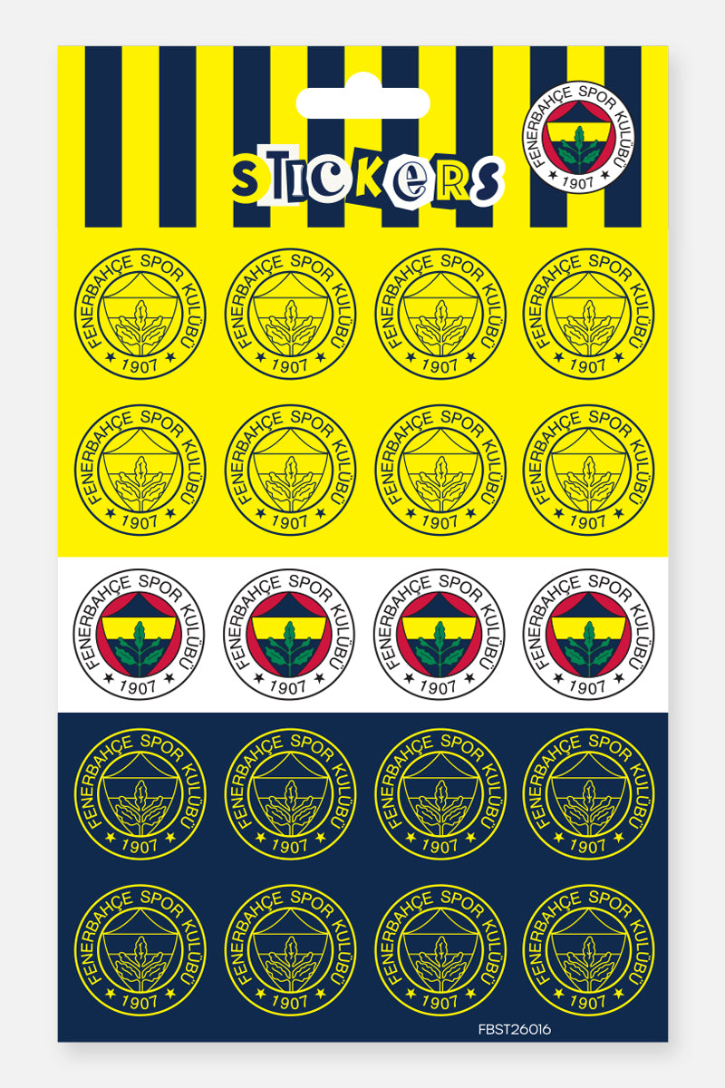 Fenerbahçe Sticker Seti Sarı Lacivert Arma - Lisanslı Orijinal
