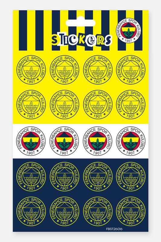 Fenerbahçe Sticker Seti Sarı Lacivert Arma - Lisanslı Orijinal
