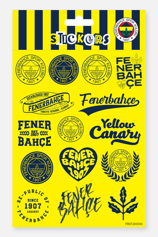 Fenerbahçe Sticker Seti Sarı Lacivert - Lisanslı Orijinal