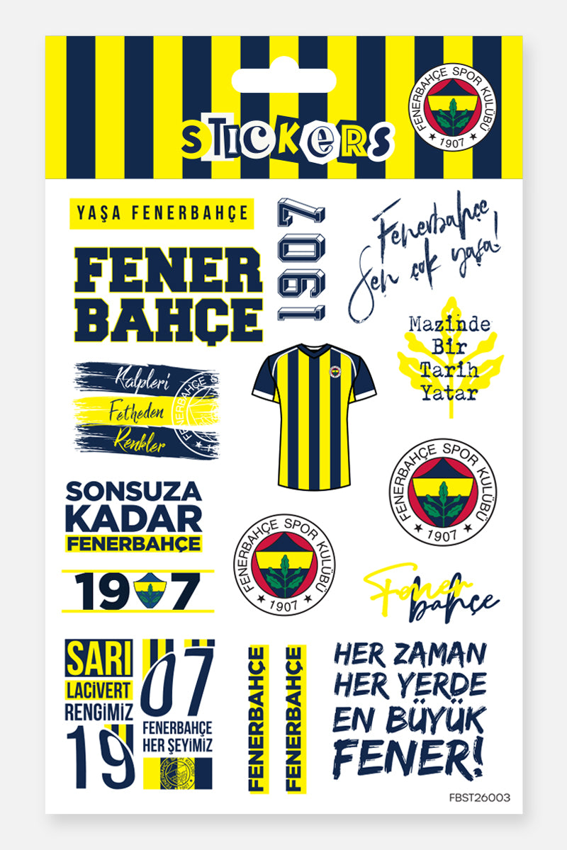 Fenerbahçe Sticker Seti Yaşa Fenerbahçe - Lisanslı Orijinal