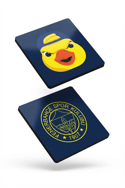 Fenerbahçe Yellow Canary Ahşap Bardak Altlığı