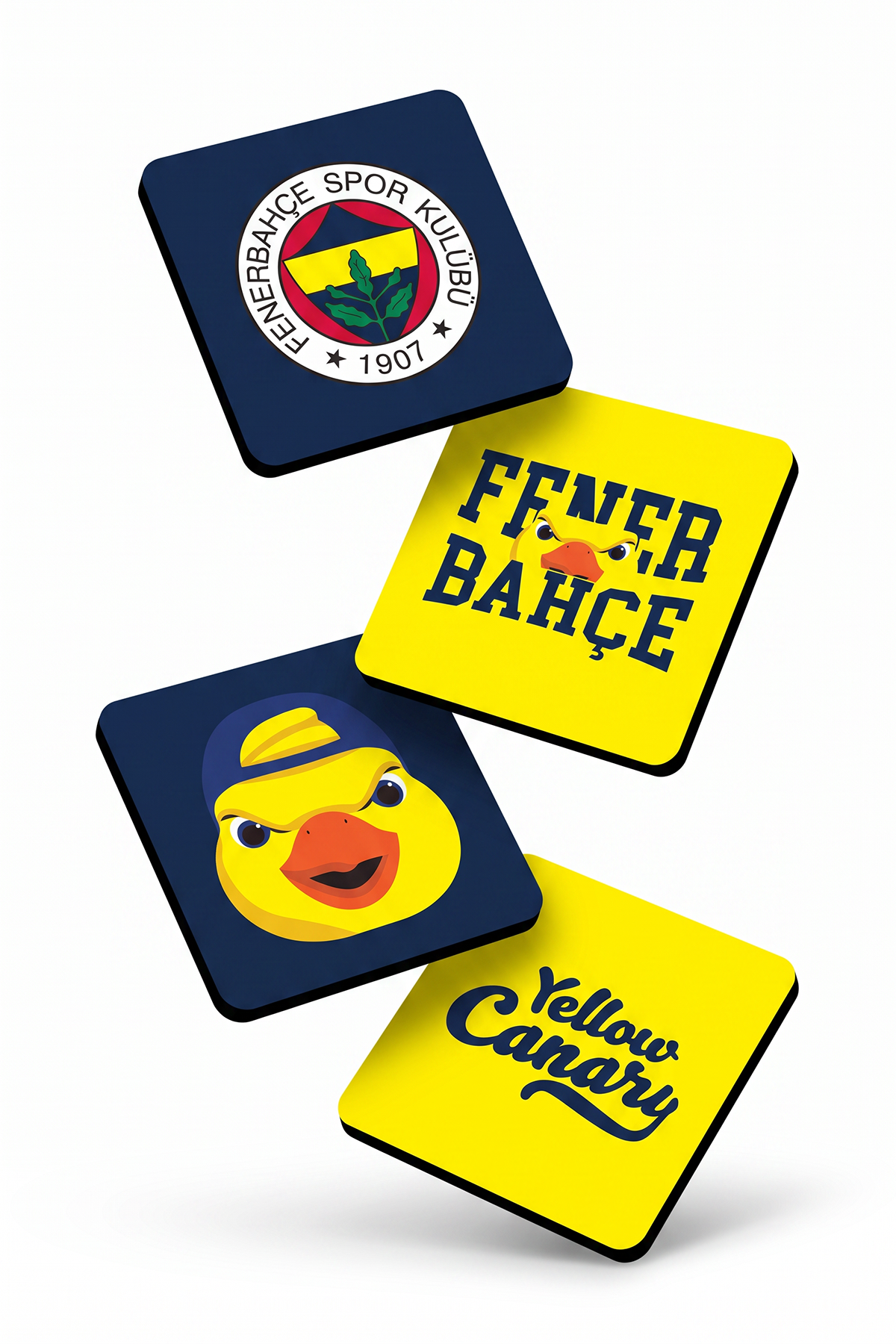 Fenerbahçe Yellow Canary Ahşap Bardak Altlığı