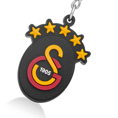 Galatasaray 5 Yıldız Siyah Arma Silikon Anahtarlık