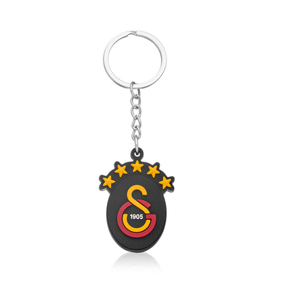 Galatasaray 5 Yıldız Siyah Arma Silikon Anahtarlık
