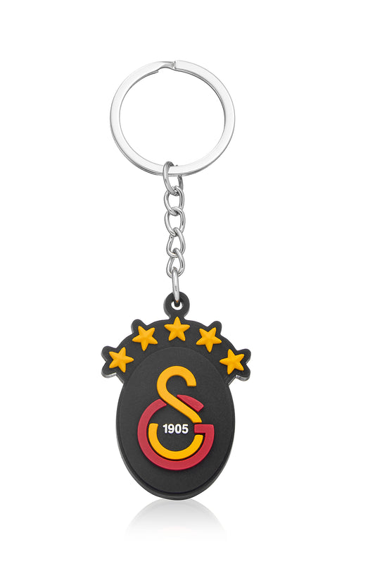 Galatasaray 5 Yıldız Siyah Arma Silikon Anahtarlık