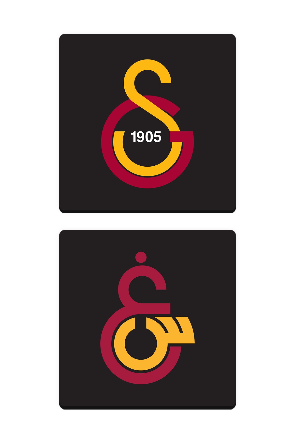 Galatasaray Armalar Ahşap Bardak Altlığı 2'li Set