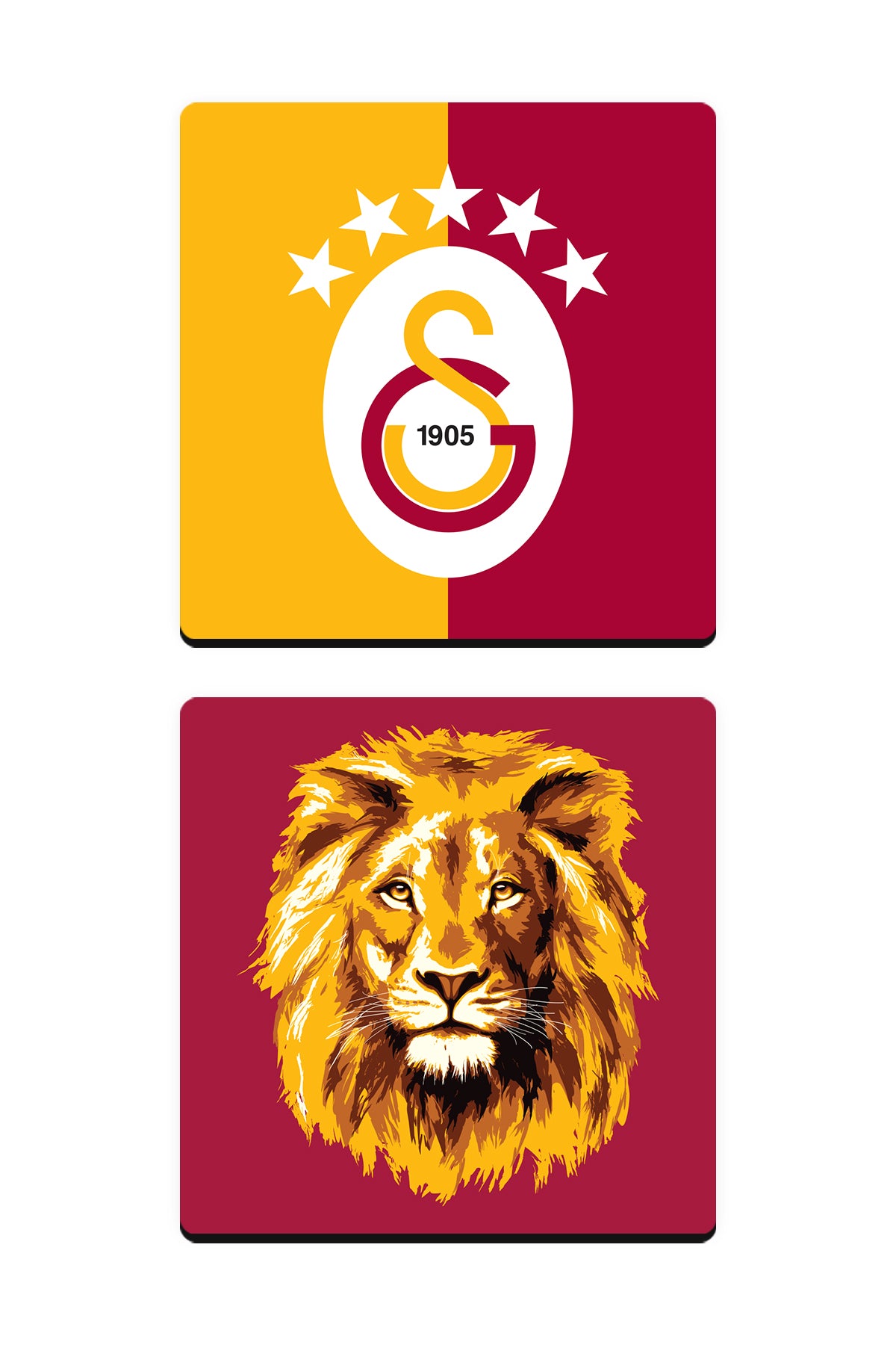 Galatasaray Aslan Ahşap Bardak Altlığı 2'li Set