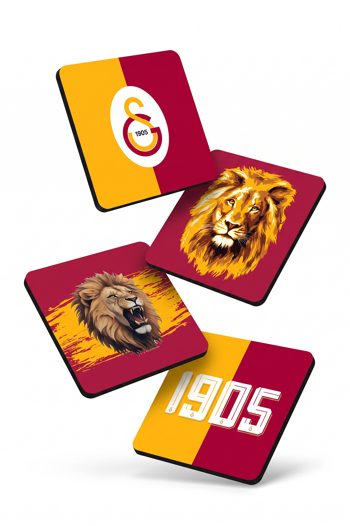 Galatasaray Aslan Ahşap Bardak Altlığı