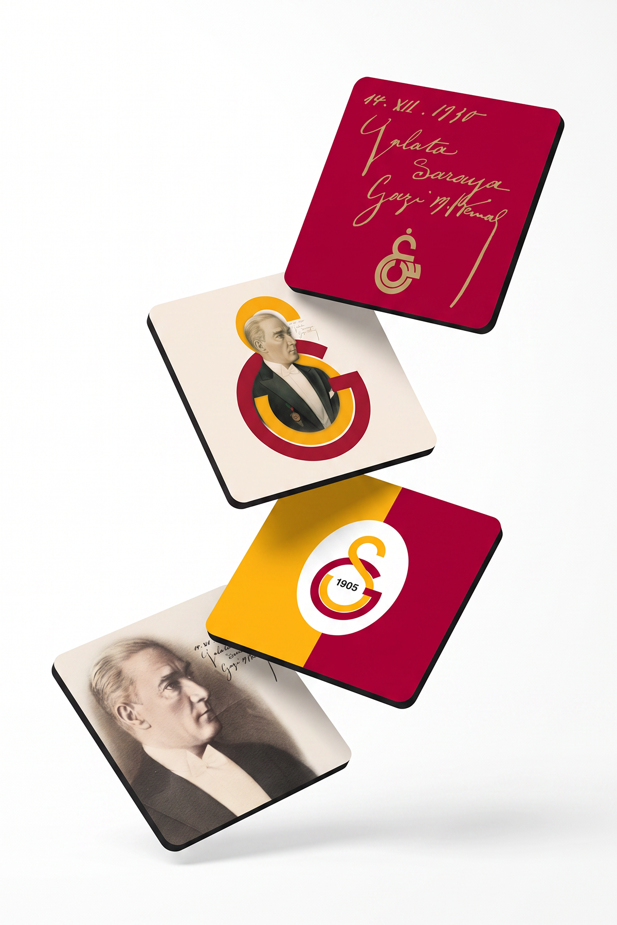 Galatasaray Atatürk Ahşap Bardak Altlığı