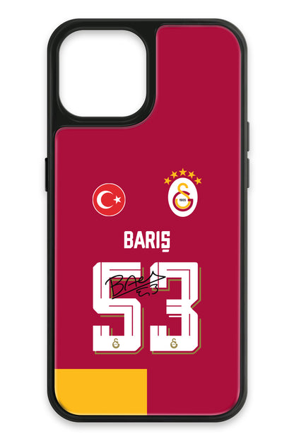 Galatasaray Barış Alper Yılmaz Parçalı Forma iPhone 13 Cam Telefon Kılıfı