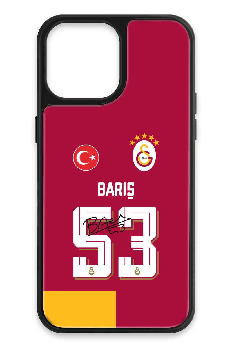 Galatasaray Barış Alper Yılmaz Parçalı Forma iPhone 13 Pro Max Cam Telefon Kılıfı