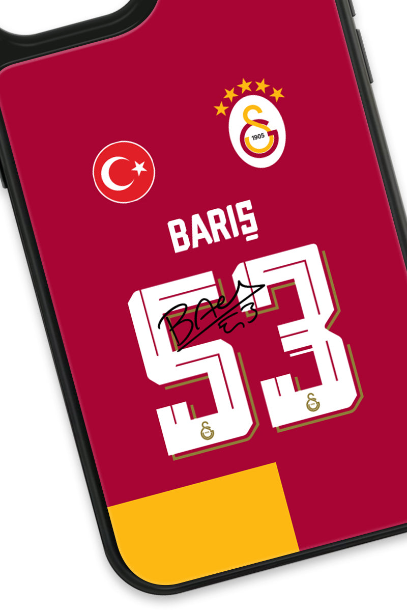 Galatasaray Barış Alper Yılmaz 53 Forma iPhone 14 Cam Kılıf