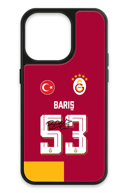 Galatasaray Barış Alper Yılmaz Parçalı Forma iPhone 14 Pro Cam Telefon Kılıfı