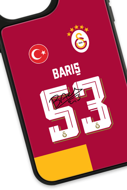 Galatasaray Barış Alper Yılmaz 53 Forma iPhone 14 Pro Max Cam Kılıf