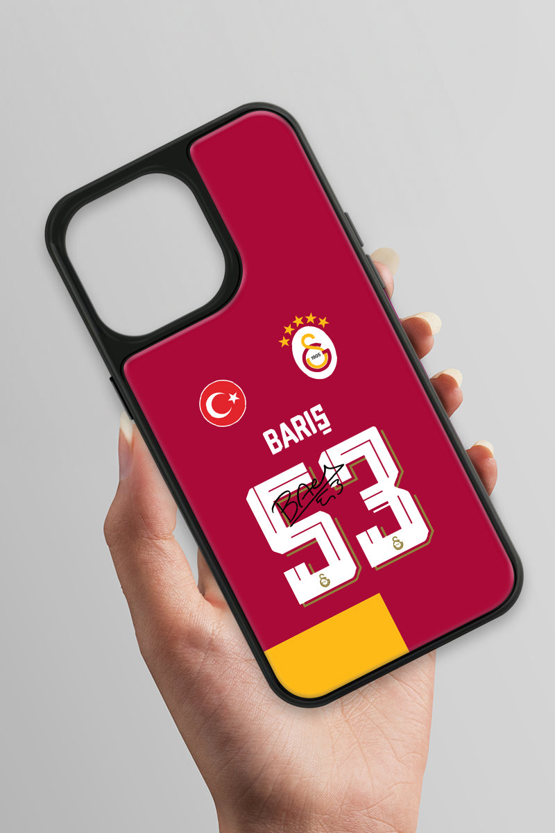 Galatasaray iPhone 14 Pro Max Cam Kılıf Parçalı Forma