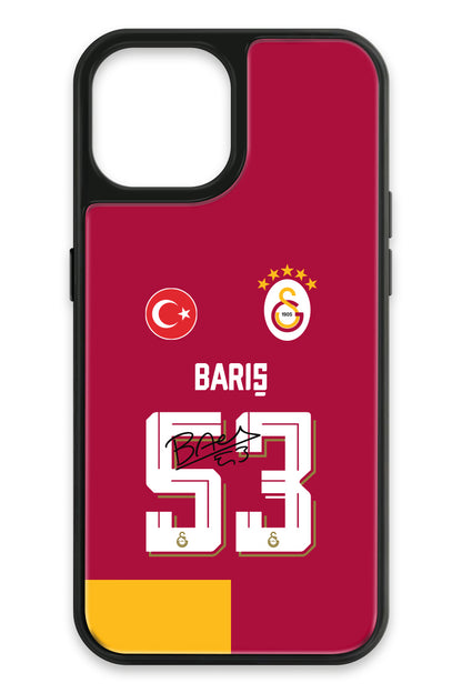 Galatasaray Barış Alper Yılmaz Parçalı Forma iPhone 15 Cam Telefon Kılıfı