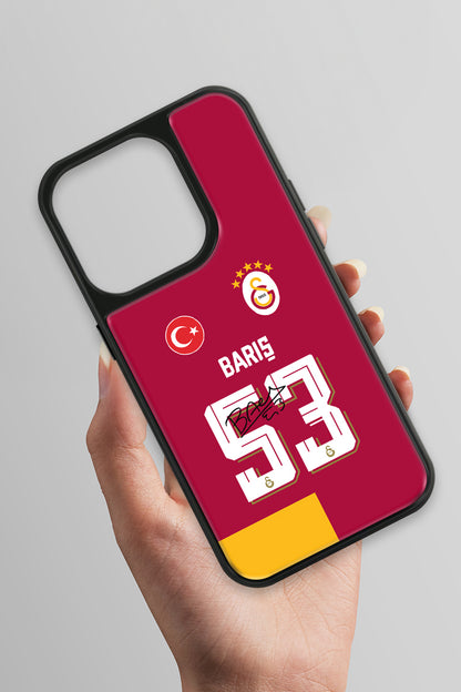 Galatasaray iPhone 15 Pro Cam Kılıf Parçalı Forma