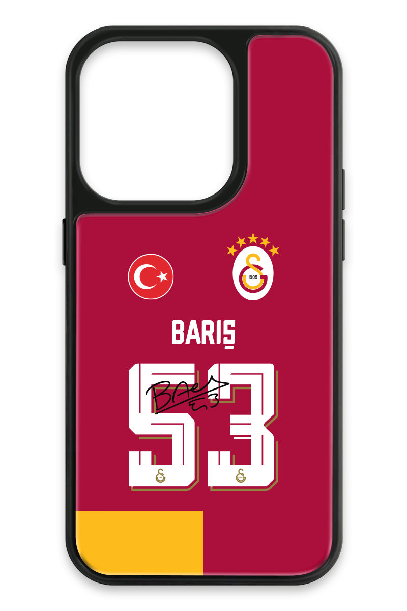 Galatasaray Barış Alper Yılmaz Parçalı Forma iPhone 15 Pro Cam Telefon Kılıfı