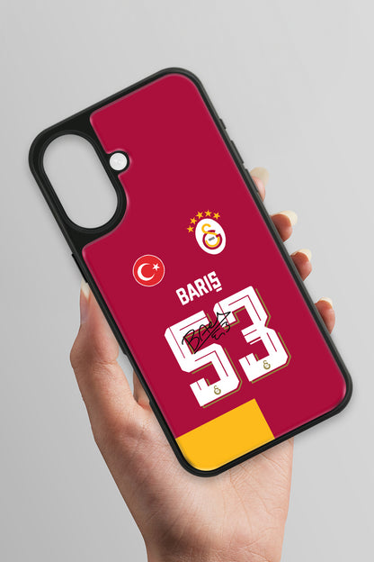 Galatasaray iPhone 16 Cam Kılıf Parçalı Forma