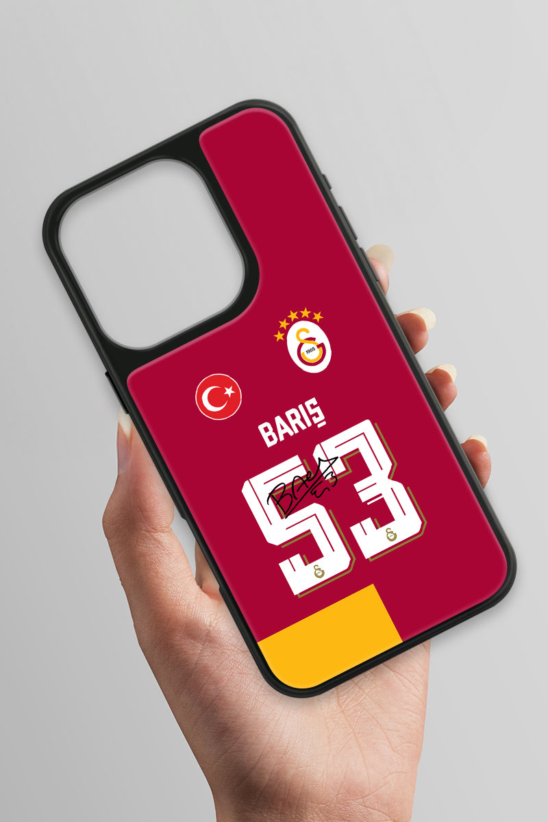 Galatasaray iPhone 16 Pro Cam Kılıf Parçalı Forma
