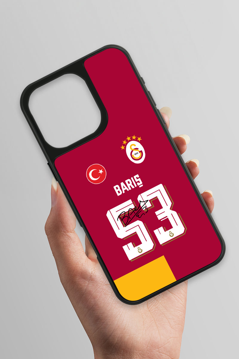 Galatasaray iPhone 16 Pro Max Cam Kılıf Parçalı Forma