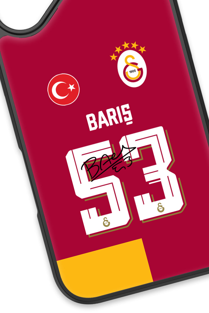 Galatasaray Barış Alper Yılmaz 53 Forma iPhone 17 Cam Kılıf