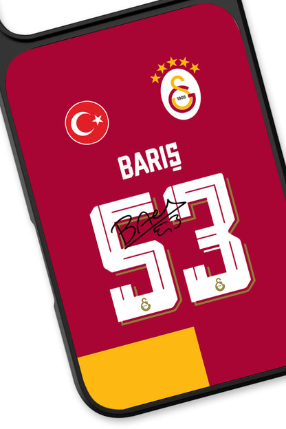 Galatasaray Barış Alper Yılmaz 53 Forma iPhone 17 Pro Max Cam Kılıf