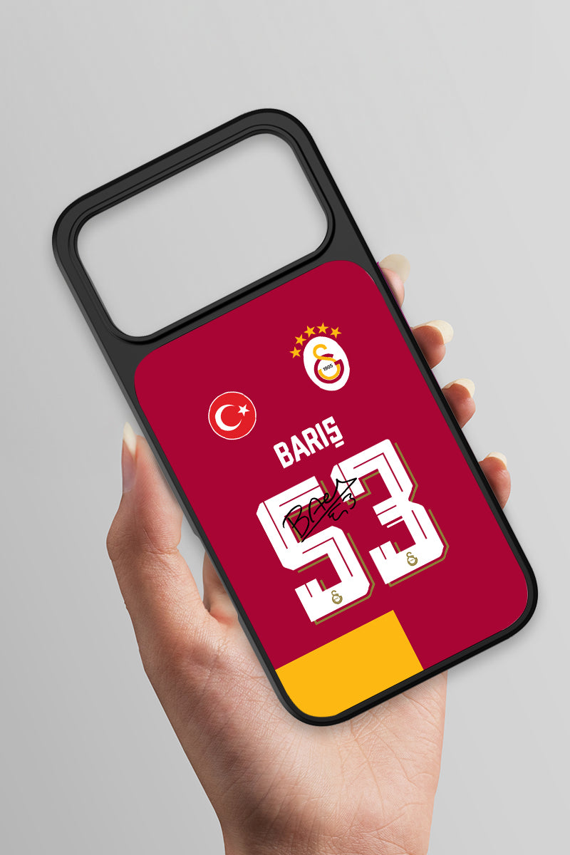 Galatasaray iPhone 17 Pro Max Cam Kılıf Parçalı Forma