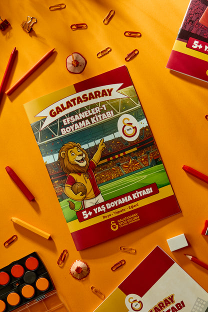 Galatasaray Boyama Kitabı Efsaneler 5 Yaş Üzeri - Sticker Hediyeli Lisanslı Orijinal
