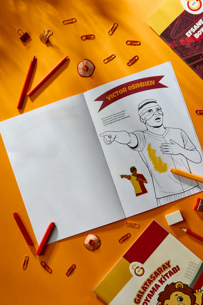 Galatasaray Boyama Kitabı Efsaneler 5 Yaş Üzeri - Sticker Hediyeli Lisanslı Orijinal