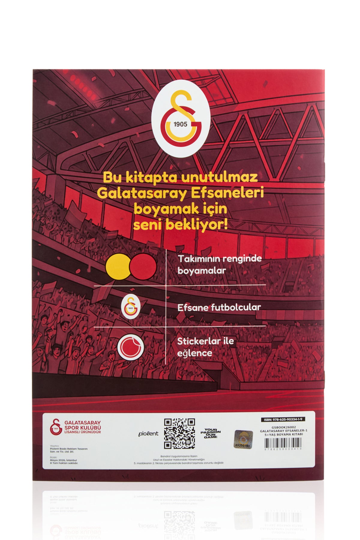 Galatasaray Boyama Kitabı Efsaneler 5 Yaş Üzeri - Sticker Hediyeli Lisanslı Orijinal