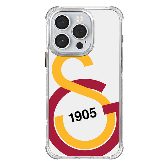 Galatasaray Büyük Logo Şeffaf iPhone 16 Pro Telefon Kılıfı