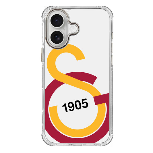 Galatasaray Büyük Logo Şeffaf iPhone 16 Telefon Kılıfı