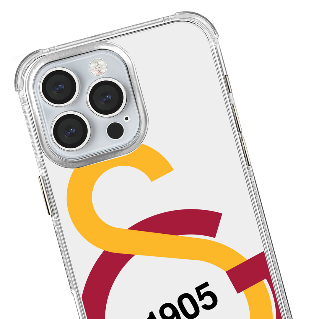 Galatasaray Büyük Logo Şeffaf iPhone 16 Pro Max Telefon Kılıfı
