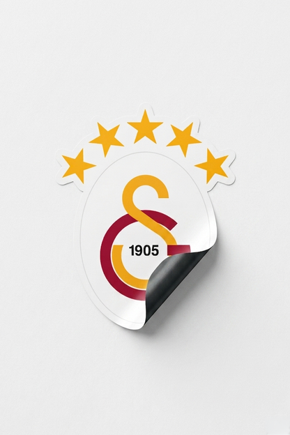 Galatasaray Duvar Sticker 5 Yıldız Arma - Lisanslı Orijinal