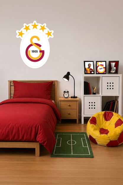 Galatasaray Duvar Sticker 5 Yıldız Arma - Lisanslı Orijinal