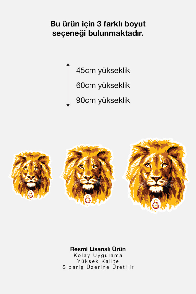 Galatasaray Duvar Sticker Aslan - Lisanslı Orijinal