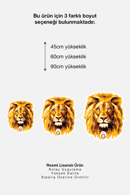 Galatasaray Duvar Sticker Aslan - Lisanslı Orijinal