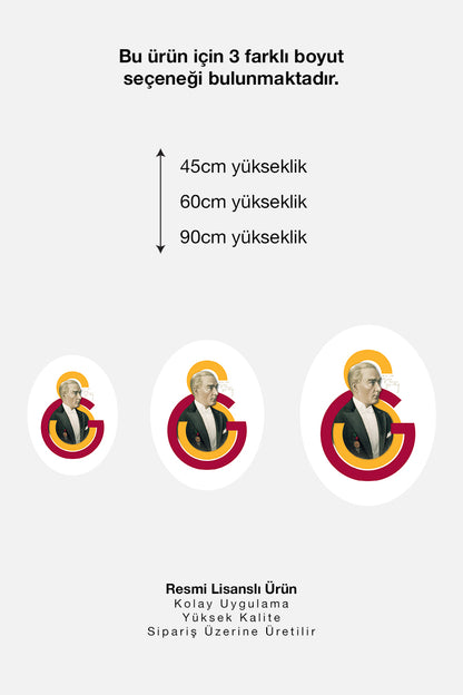 Galatasaray Duvar Sticker Atatürk - Lisanslı Orijinal