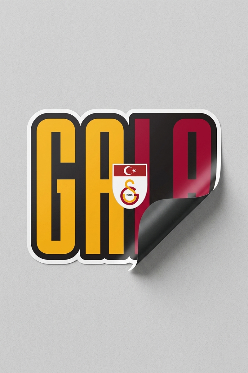 Galatasaray Duvar Sticker Bayrak Arma - Lisanslı Orijinal