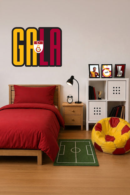 Galatasaray Duvar Sticker Bayrak Arma - Lisanslı Orijinal