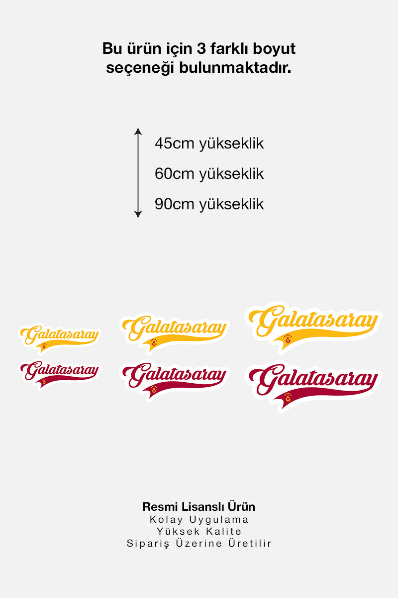 Galatasaray Duvar Sticker El Yazı - Lisanslı Orijinal