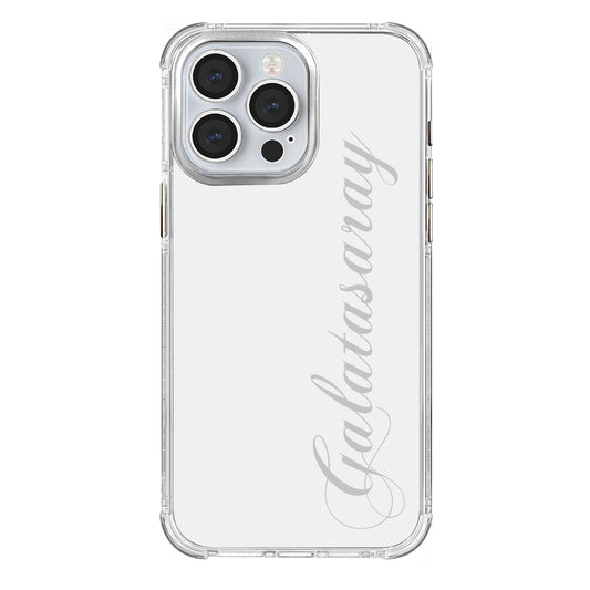 Galatasaray El Yazı Şeffaf iPhone 15 Pro Max Telefon Kılıfı