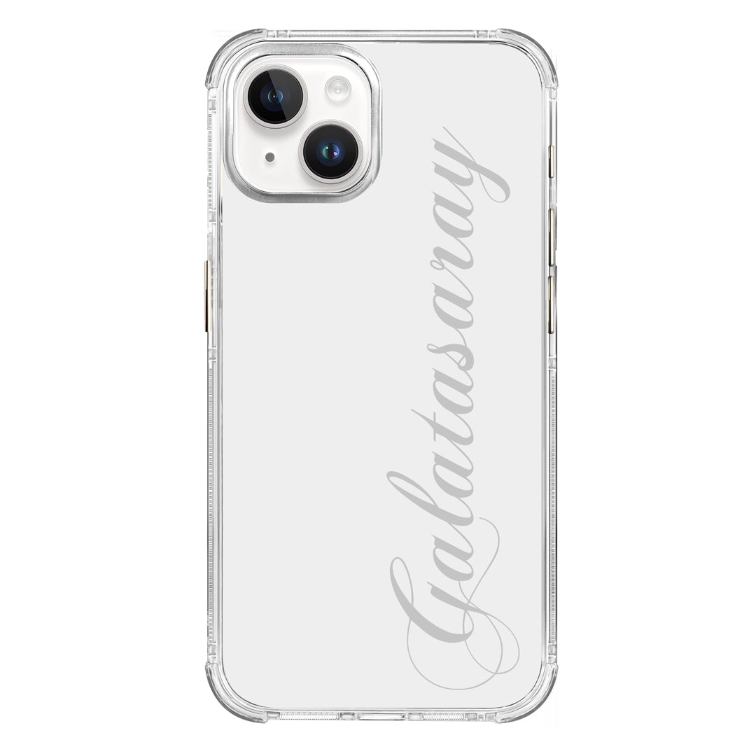 Galatasaray El Yazı Şeffaf iPhone 15 Pro Telefon Kılıfı